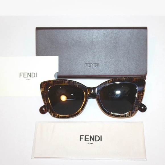Fendi FFO327S 086 IR Havana Grey Authentic Sunglasses 52-21-150 MM Italy - Picture 1 of 2